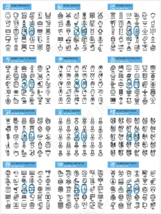 简约线性图标,免抠元素