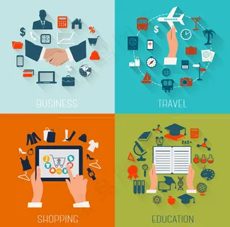 商务教育旅行图标,免抠元素