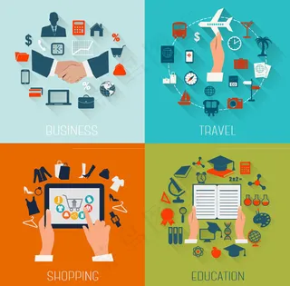 商务教育旅行图标,免抠元素