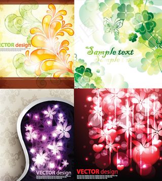 发光鲜花背景,背景元素