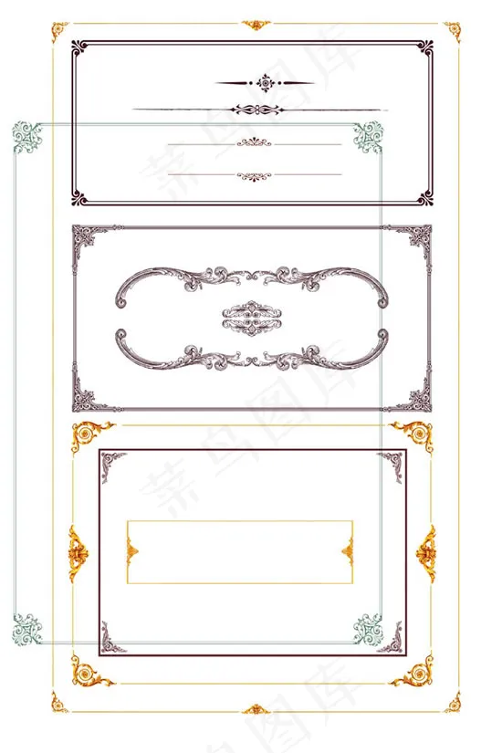 欧式花纹边框psd模版下载