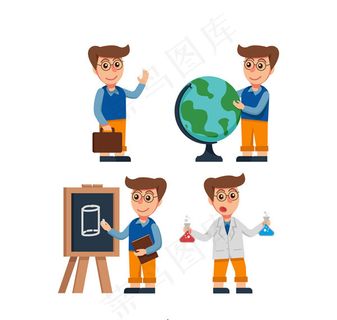 男孩4种学习场景