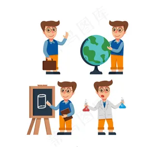 男孩4种学习场景