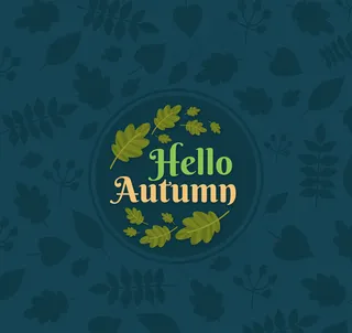 你好秋季树叶背景