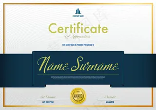 金色边框证书模板