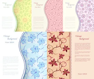 曲线与花朵背景