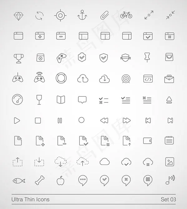 时尚线性图标,免抠元素eps,ai矢量模版下载