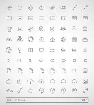 时尚线性图标,免抠元素