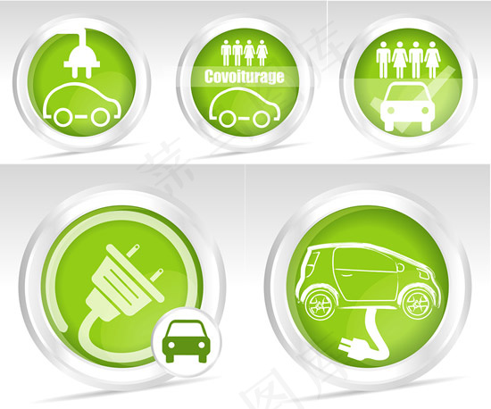 充电汽车图标,免抠元素