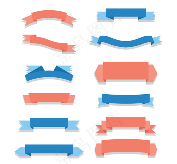 丝带条幅矢量