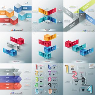 立体商务信息矢量,背景元素