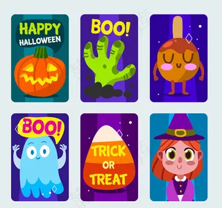 可爱万圣节卡片