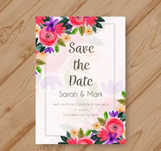 花卉婚礼邀请卡