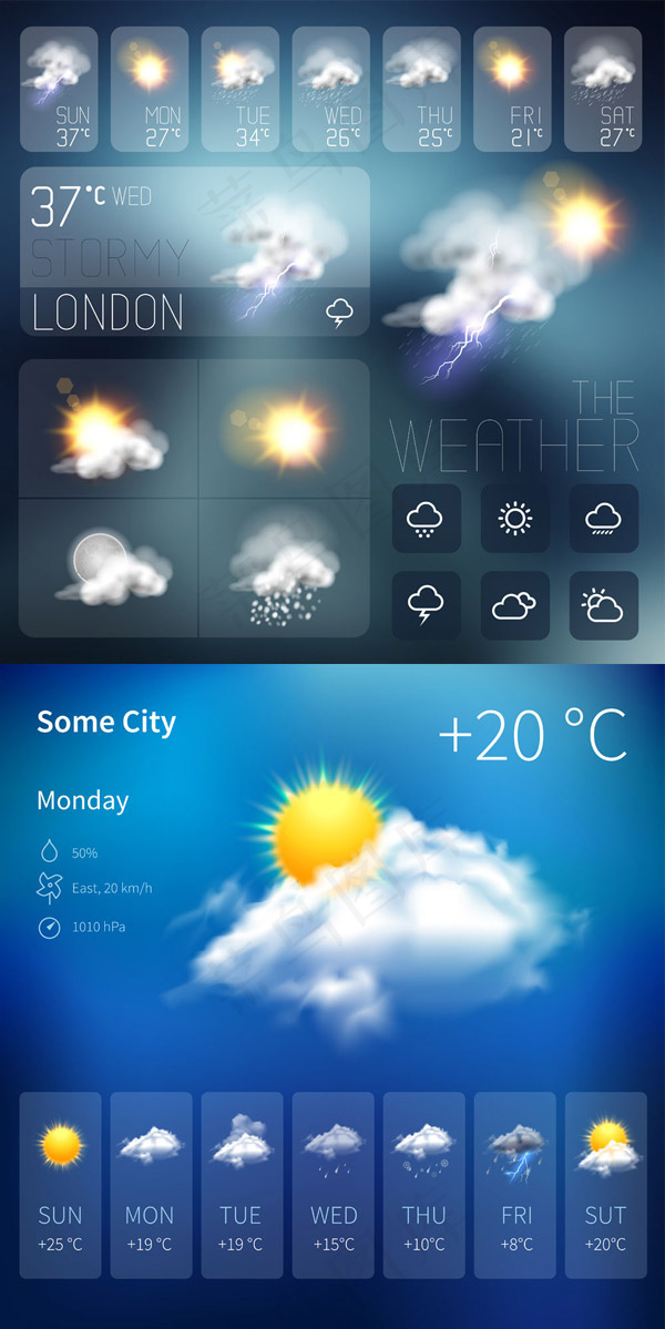 天气图标设计,免抠元素