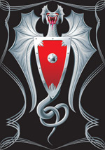 矢量西方龙形盾牌