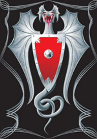 矢量西方龙形盾牌