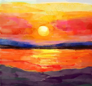 美丽海边落日风景