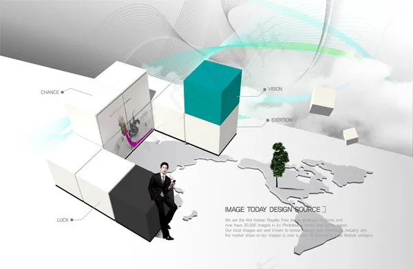 地图与几何体人物(5200X3380(DPI:300))psd模版下载