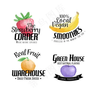 水果汁标签矢量