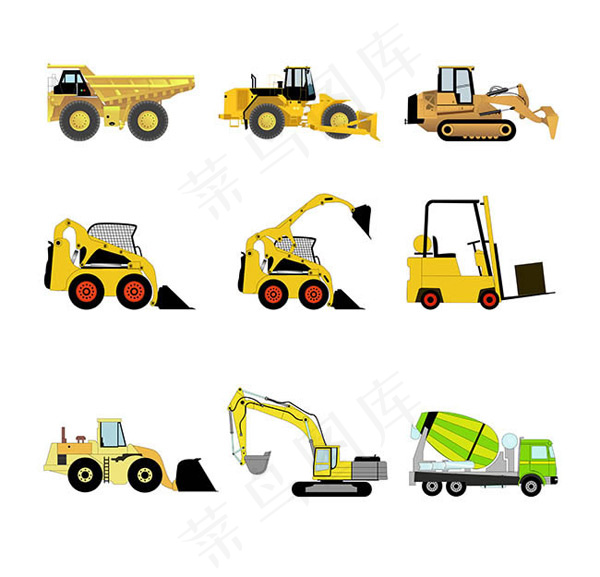 工程运输车辆图标,免抠元素