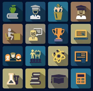 科学教育图标,免抠元素 科学教育图标,免抠元素