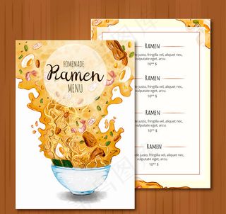 彩绘拉面馆菜单