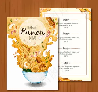 彩绘拉面馆菜单