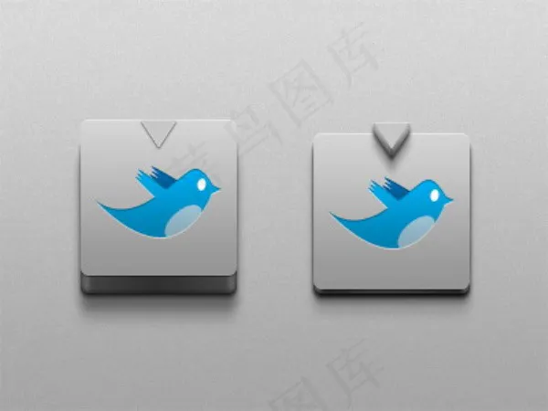 Twitter标志按钮psd模版下载