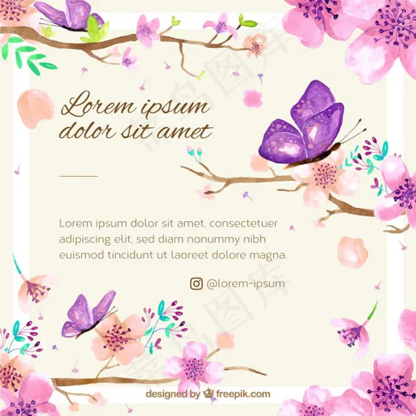 蝶恋花婚礼邀请卡eps,ai矢量模版下载