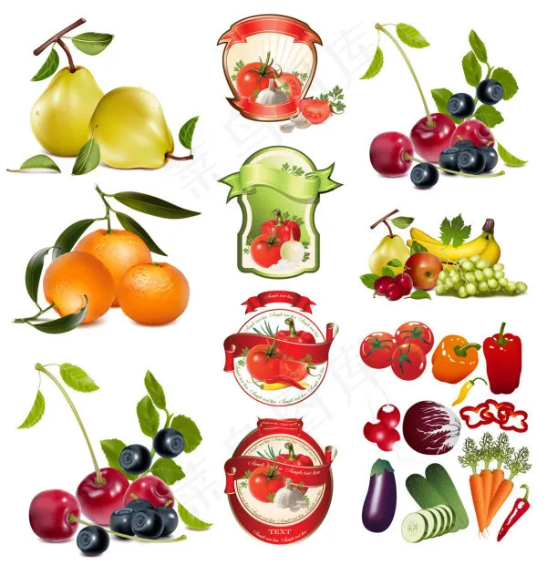 水果蔬菜矢量eps,ai矢量模版下载