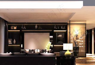 中式别墅餐厅模型