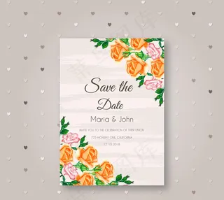 玫瑰花婚礼请柬