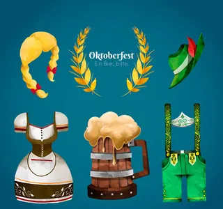 精致啤酒节元素