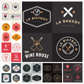 餐饮标签设计,免抠元素