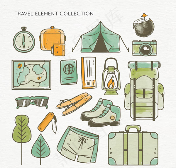 户外度假元素图标,免抠元素