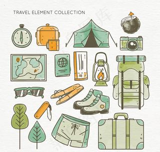 户外度假元素图标,免抠元素