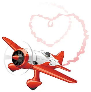 飞机喷出心形烟雾