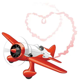飞机喷出心形烟雾