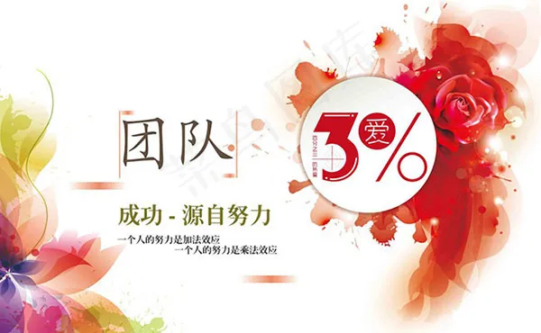 企业团队文化海报ai矢量模版下载