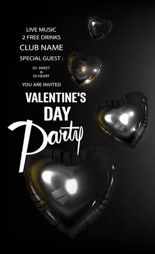 情人节派对传单