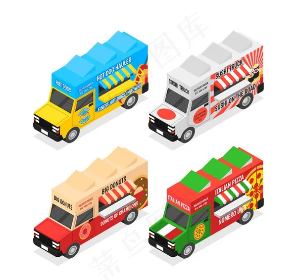 创意立体快递车ai矢量模版下载