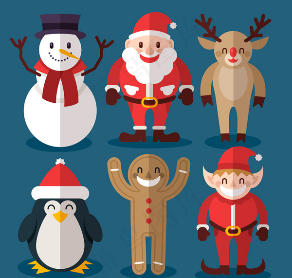 圣诞节角色矢量