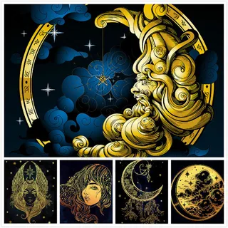 月亮插画创意矢量