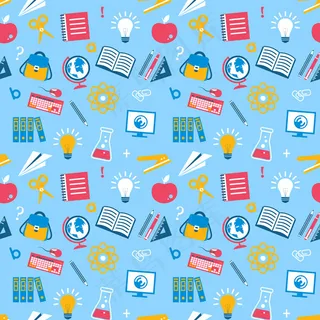 校园元素无缝背景