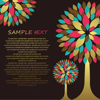 蝴蝶花朵树木插画