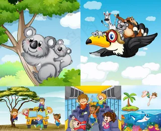 可爱卡通背景,背景元素