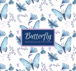 蝴蝶花卉无缝背景