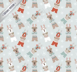 卡通驯鹿无缝背景