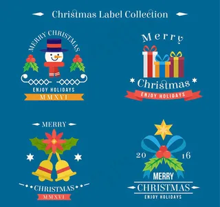 彩色圣诞标签,免抠元素