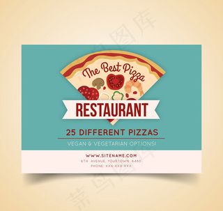 披萨餐馆卡片